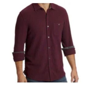 Men's Burgundy Button Down Shirt